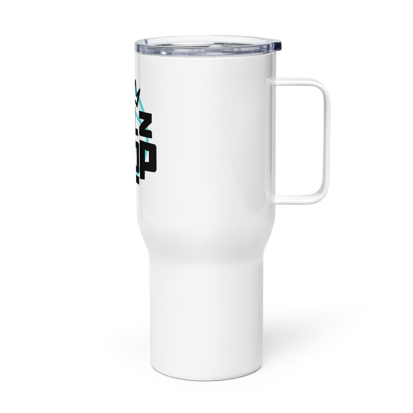 Travel mug with a handle